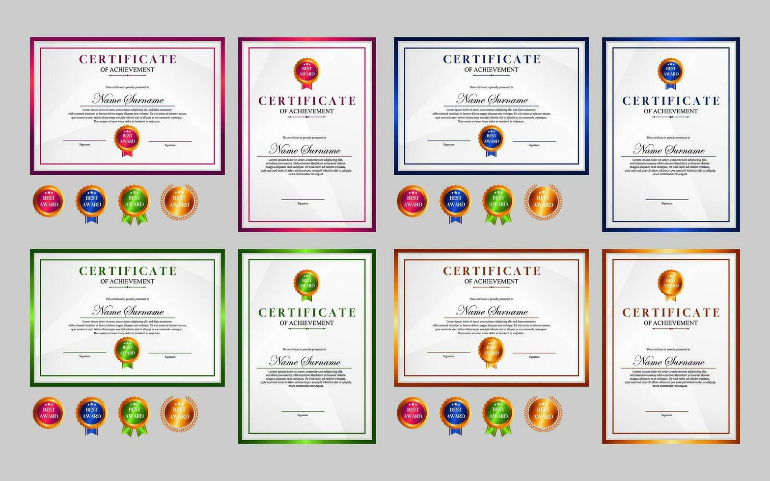moderno semplice certificato collezione vettore