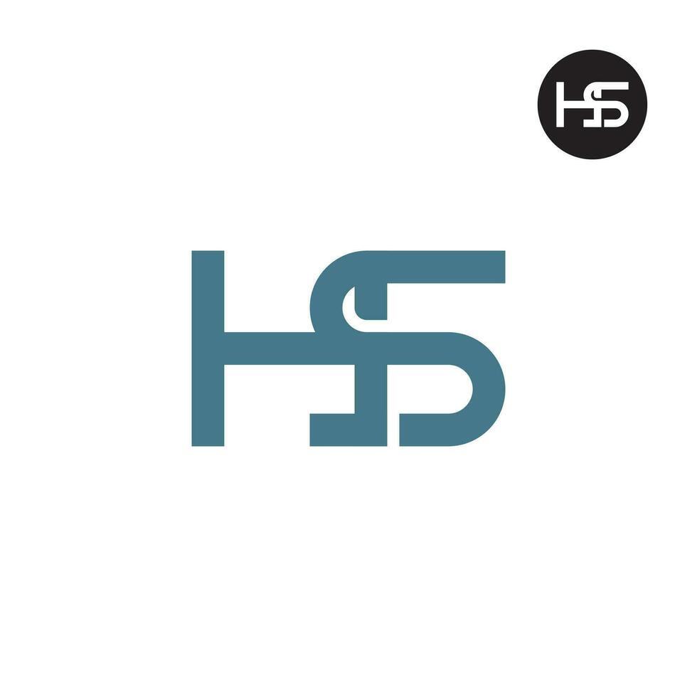 lettera hs monogramma logo design vettore