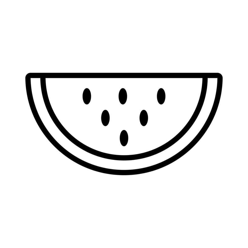 icona della linea di frutta fresca di anguria vettore