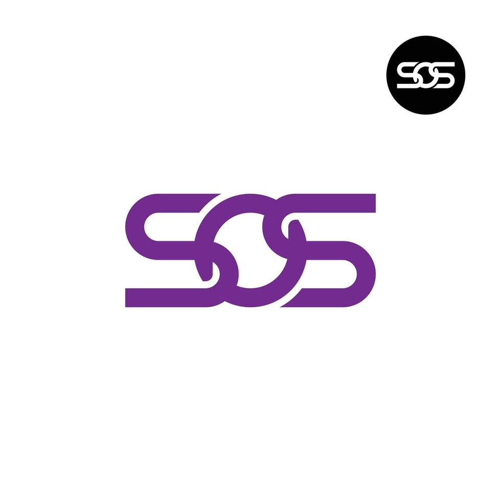 lettera sos monogramma logo design vettore