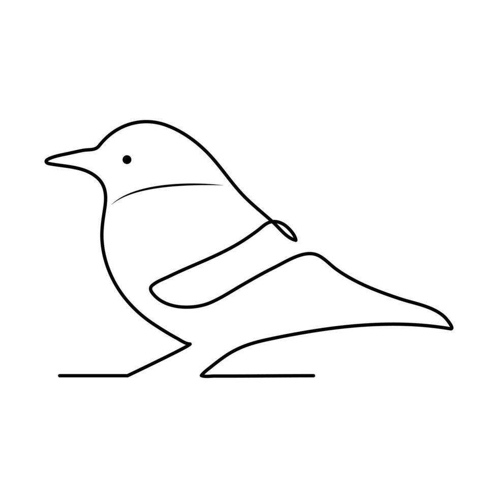uccello singolo linea design e linea arte vettore disegno