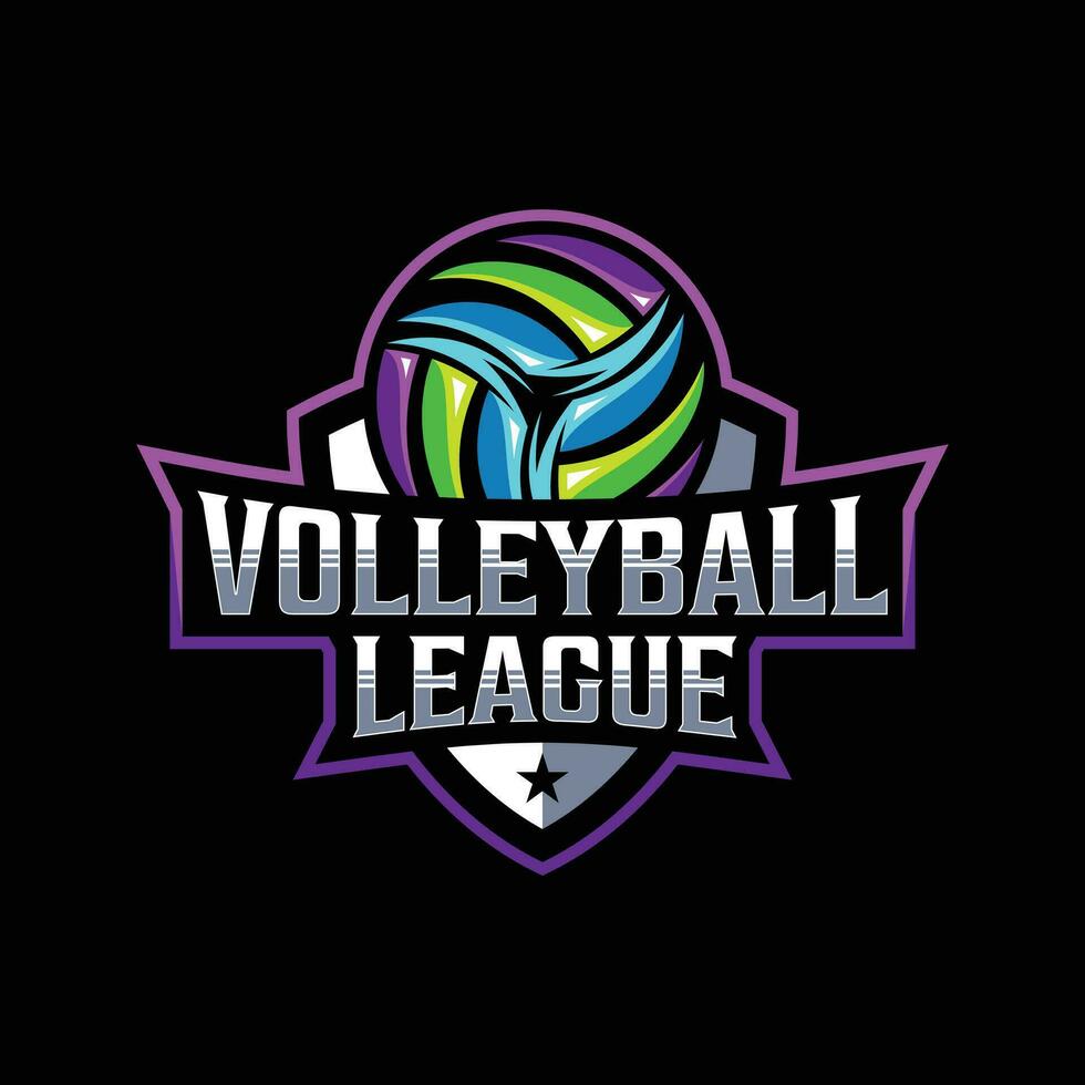 pallavolo lega vettore portafortuna esport logo design moderno stile