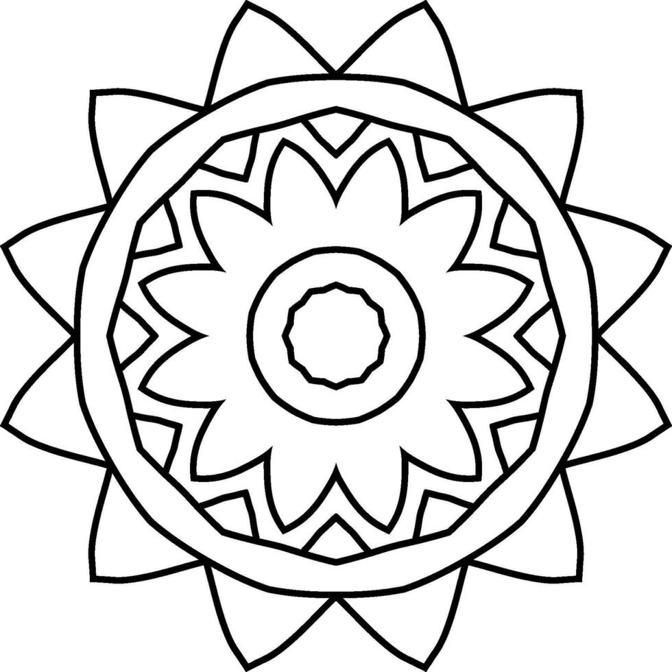 gratuito fiore mandala colorazione pagina vettore