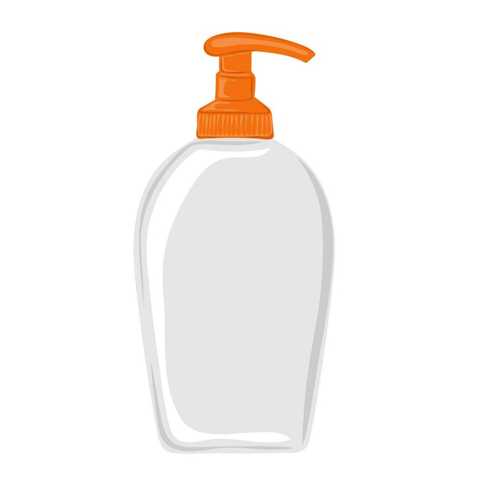 distributore bottiglia. cosmetico confezione con pompa per shampoo, radersi schiuma o corpo doccia gel. liquido sapone contenitore per sanitario vettore