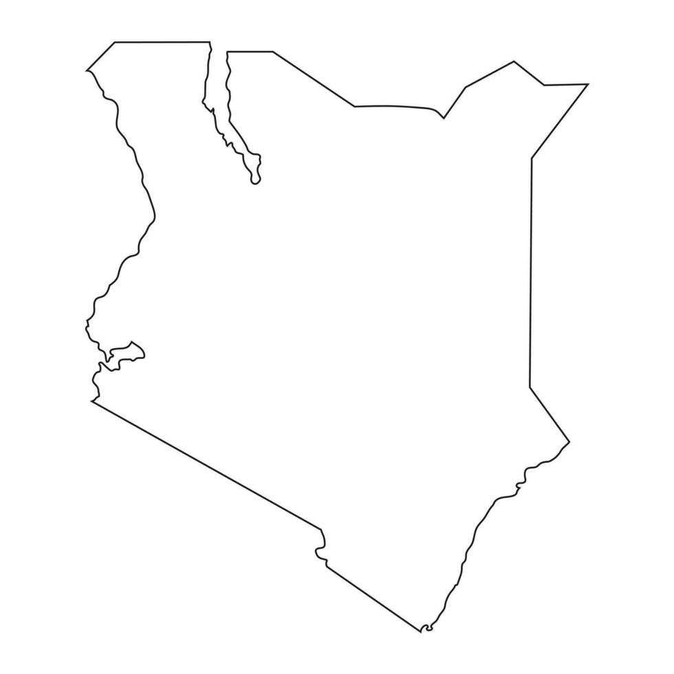 mappa del kenya altamente dettagliata con bordi isolati su sfondo vettore