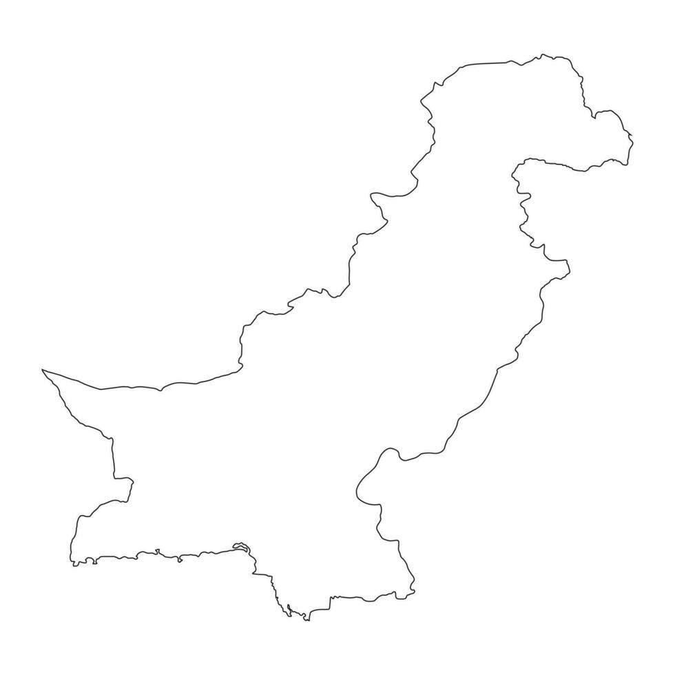 mappa del pakistan altamente dettagliata con bordi isolati su sfondo vettore