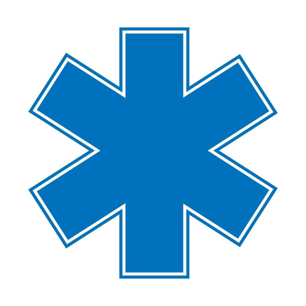 segno medico icona della stella della vita. pittogramma di stile glifo stella ambulanza ospedale vettore