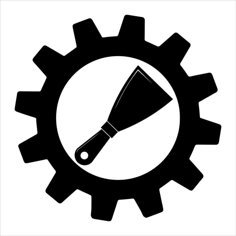 mastice coltello piatto icona nel Ingranaggio, costruire e riparazione, spatola cartello vettore grafica. semplice illustrazione di largo spatola vettore icona per ragnatela