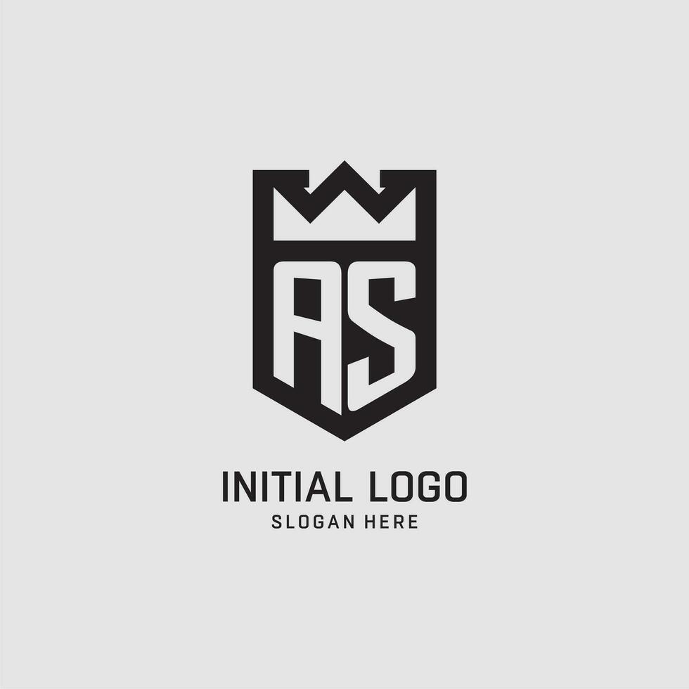 iniziale come logo scudo forma, creativo esport logo design vettore