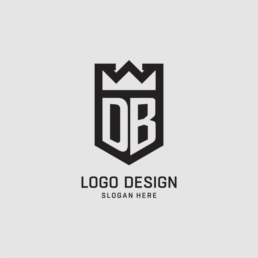iniziale db logo scudo forma, creativo esport logo design vettore