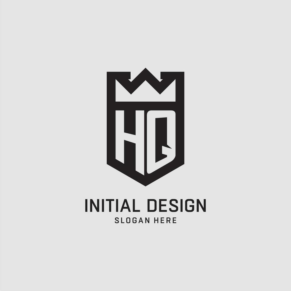 iniziale hq logo scudo forma, creativo esport logo design vettore