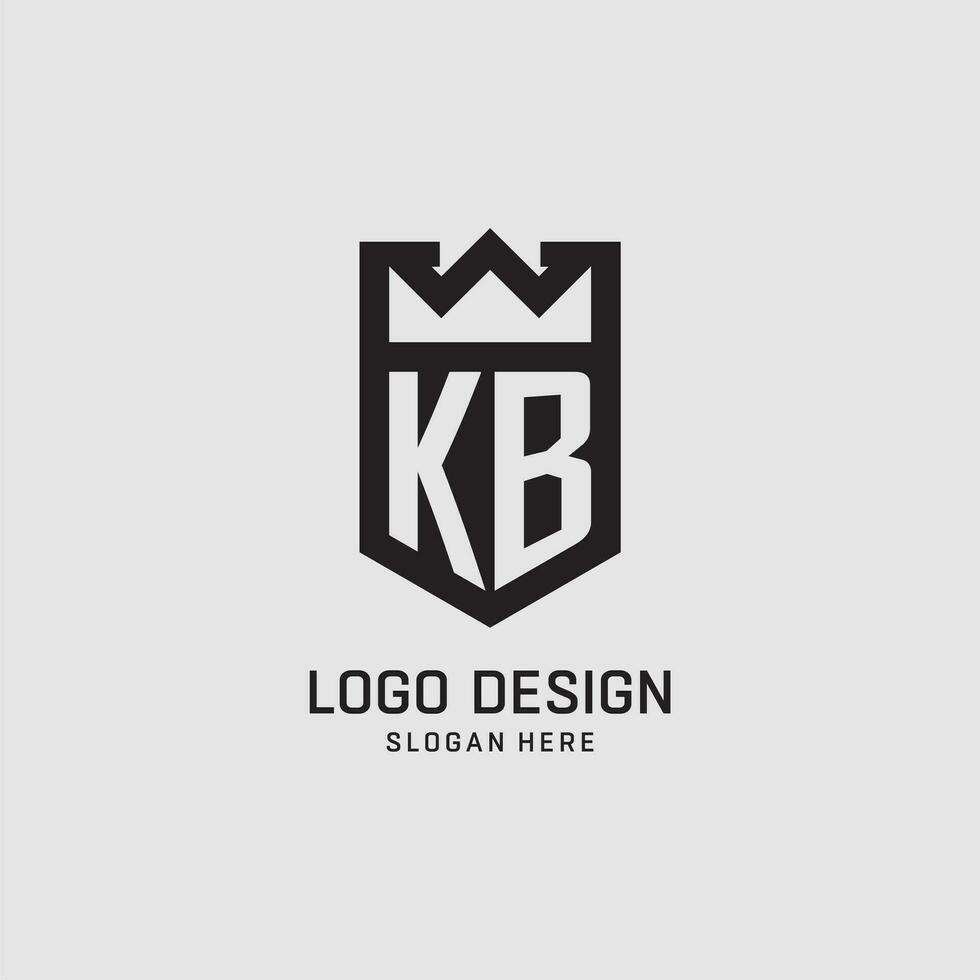 iniziale kb logo scudo forma, creativo esport logo design vettore