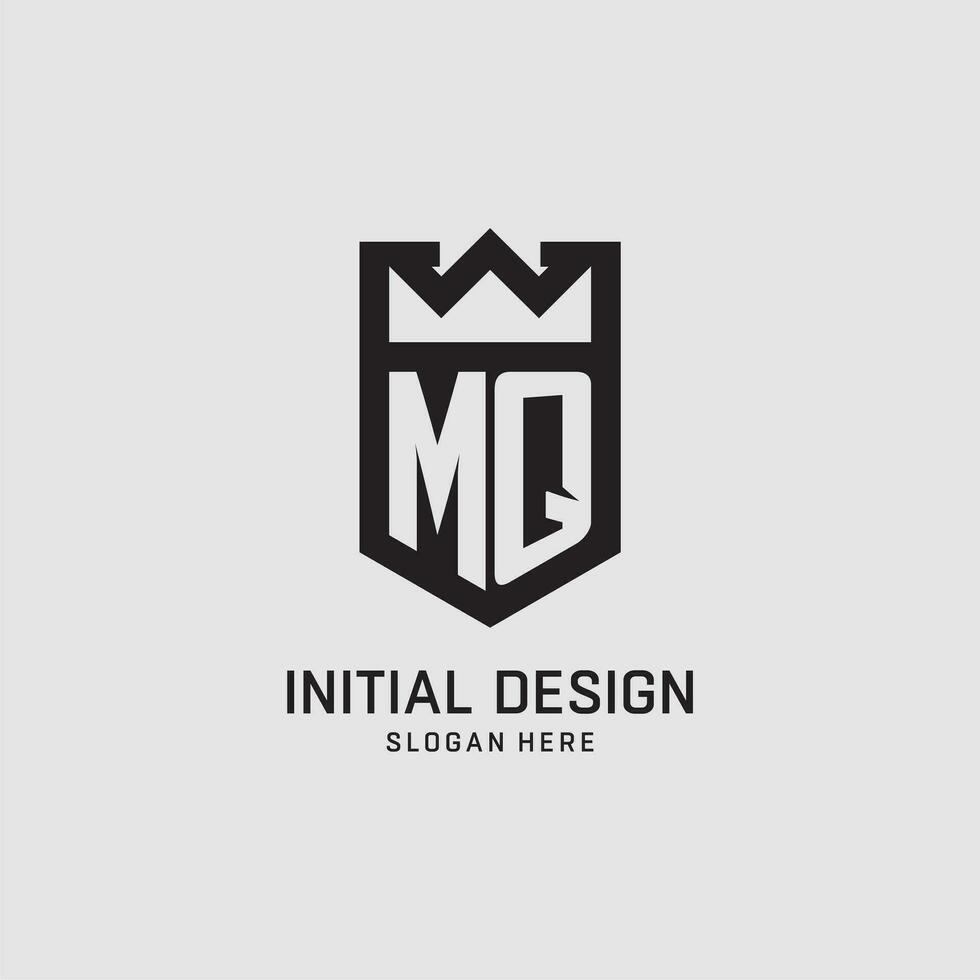 iniziale mq logo scudo forma, creativo esport logo design vettore