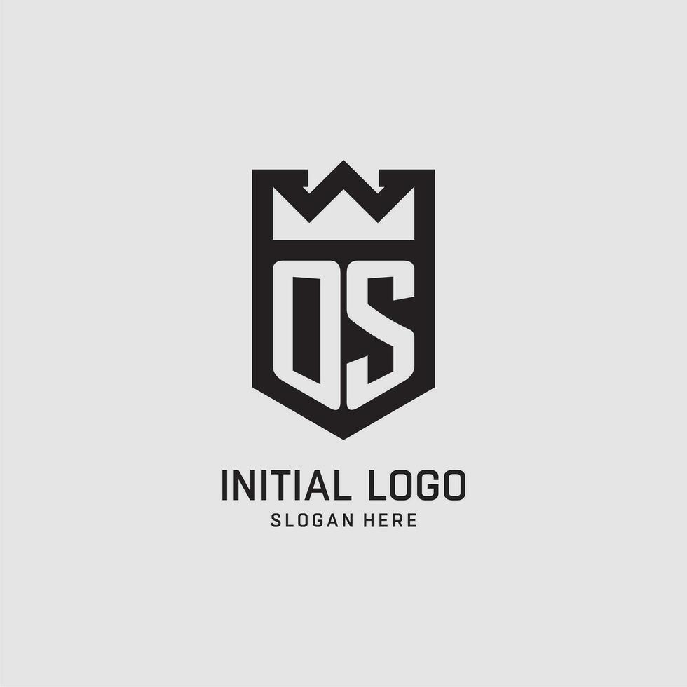 iniziale os logo scudo forma, creativo esport logo design vettore