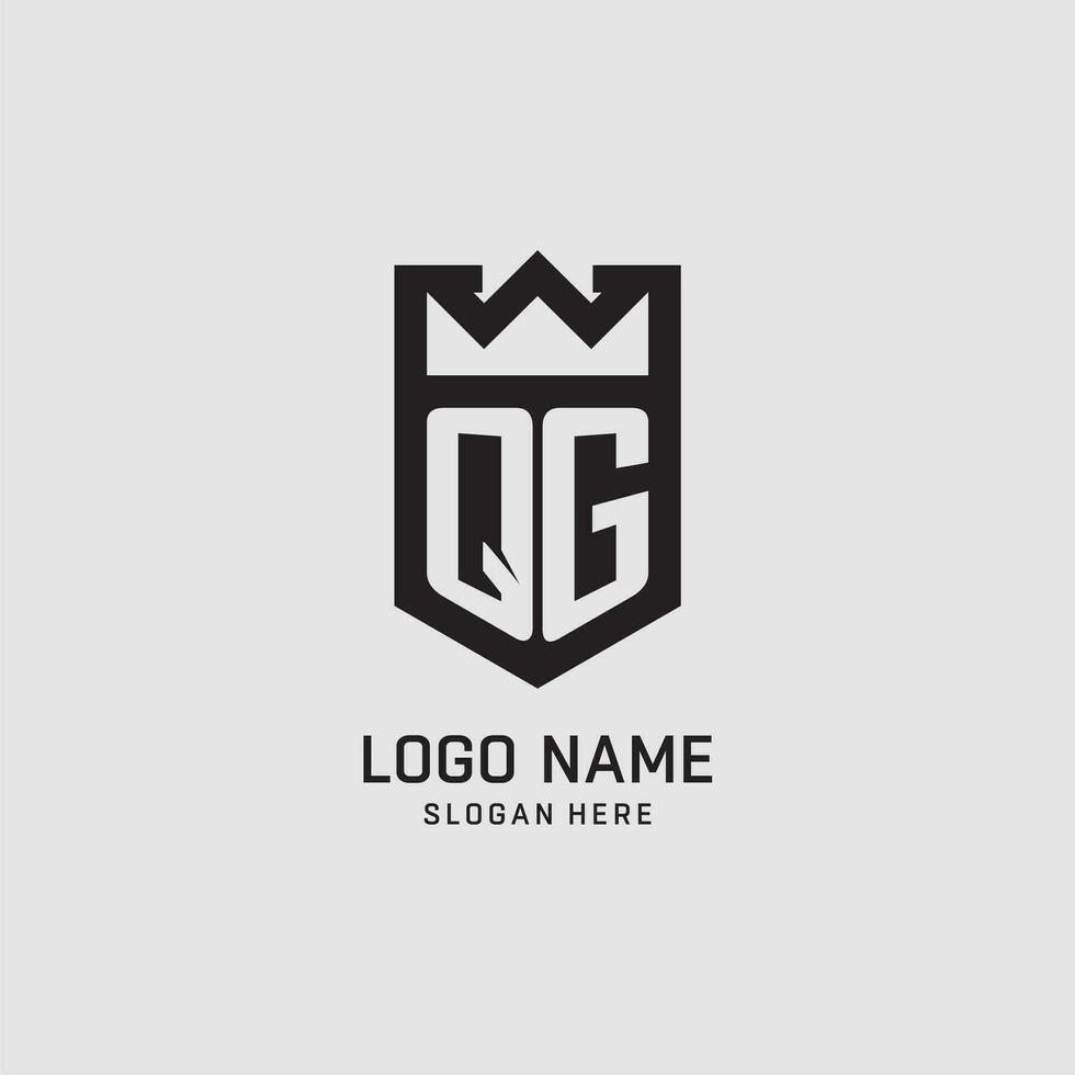 iniziale qg logo scudo forma, creativo esport logo design vettore