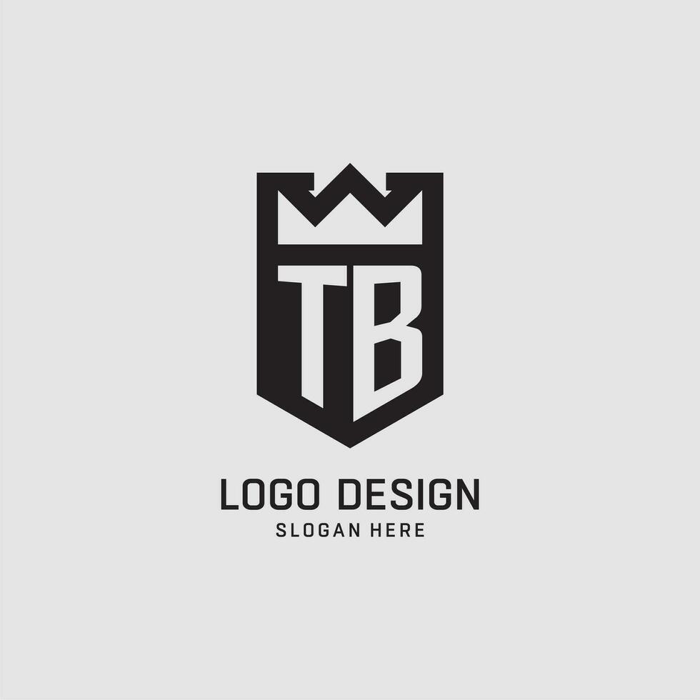 iniziale tb logo scudo forma, creativo esport logo design vettore