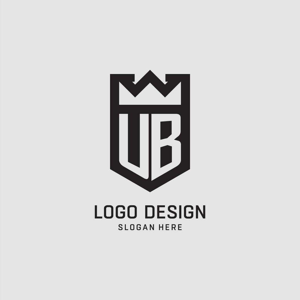 iniziale ub logo scudo forma, creativo esport logo design vettore