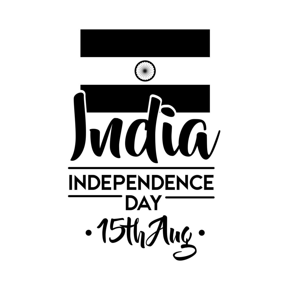 celebrazione del giorno dell'indipendenza dell'india con stile silhouette bandiera vettore