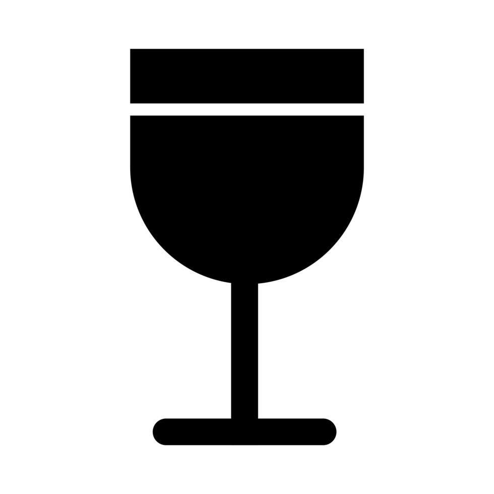 tazza di vino bevanda icona stile silhouette vettore