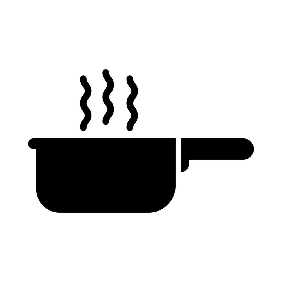 icona di stile silhouette padella da cucina vettore