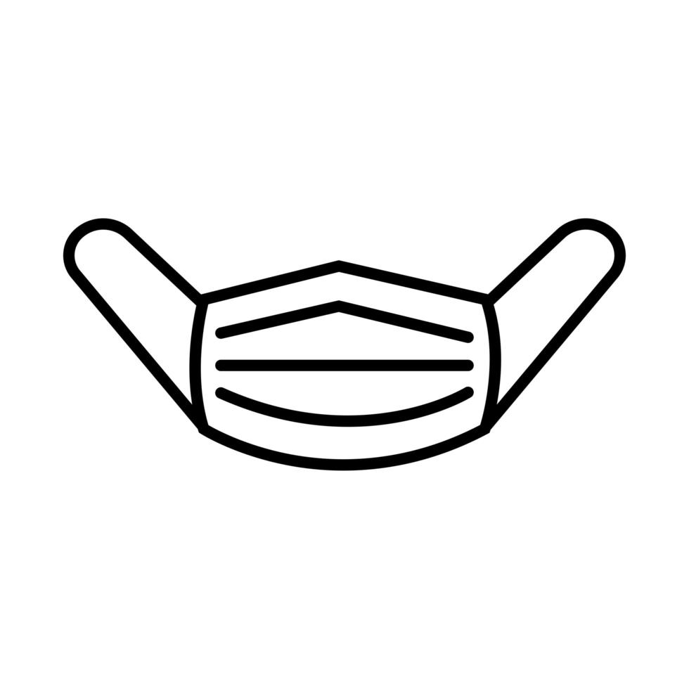 icona di stile della linea di accessori respiratori maschera medica vettore