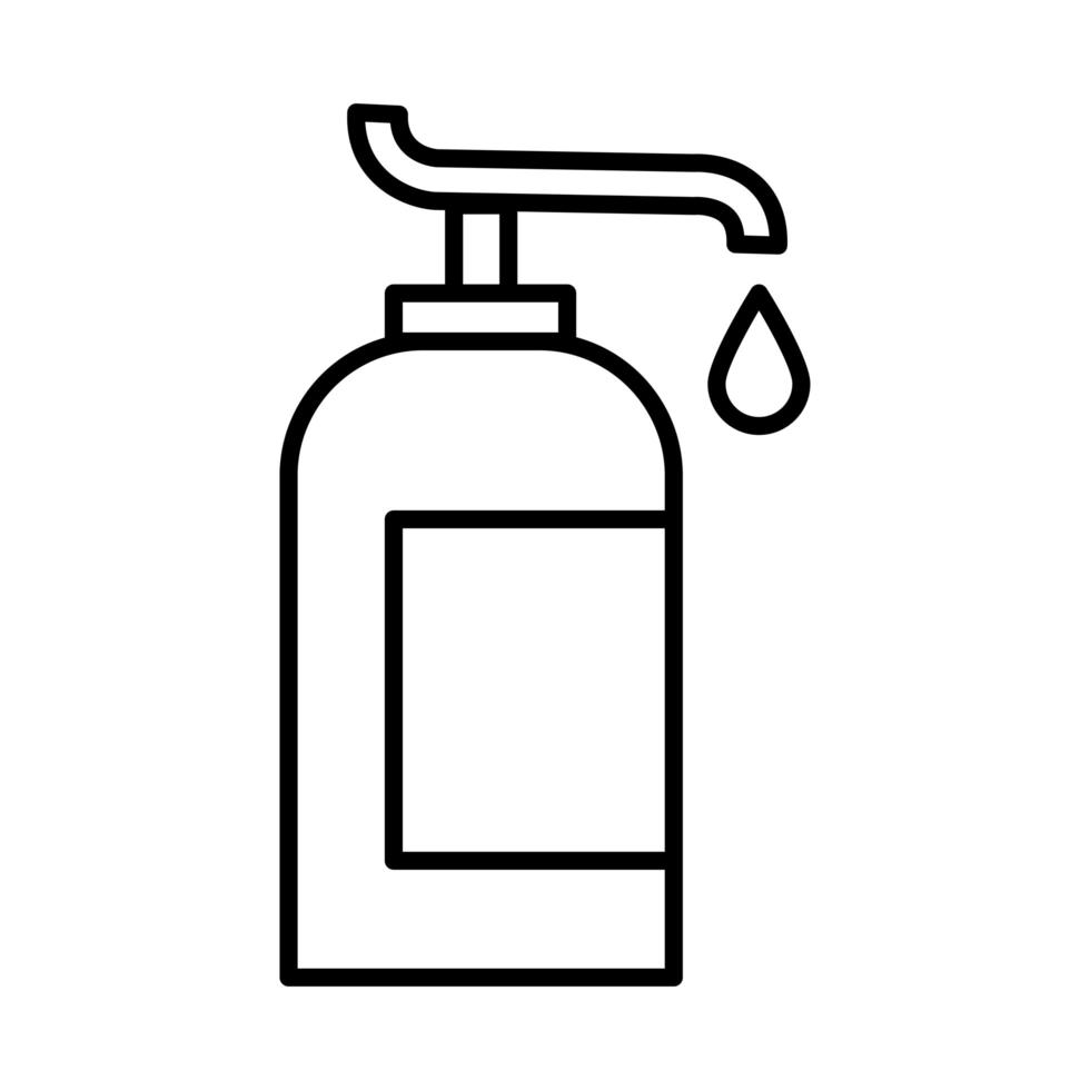 icona linea bottiglia di sapone antibatterico vettore