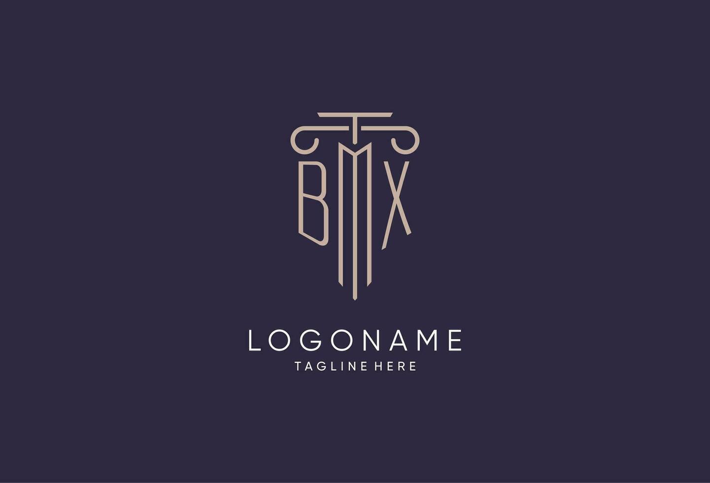 bx logo iniziale pilastro design con lusso moderno stile migliore design per legale azienda vettore