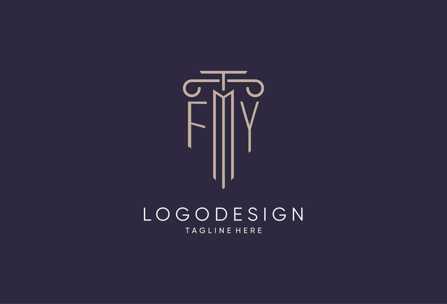 fy logo iniziale pilastro design con lusso moderno stile migliore design per legale azienda vettore