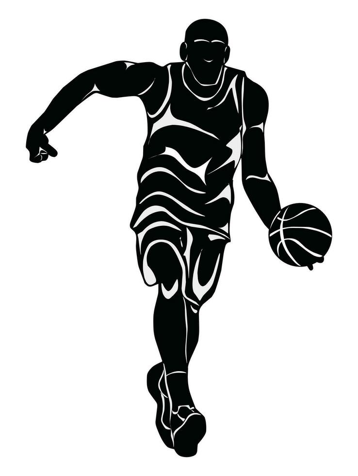 immagini di pallacanestro giocatore movimenti, adatto per manifesti, loghi, capi di abbigliamento disegni, e Di Più vettore