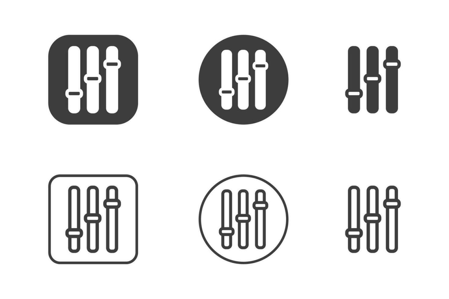 suono miscelatore icona design 6 variazioni. isolato su bianca sfondo. vettore