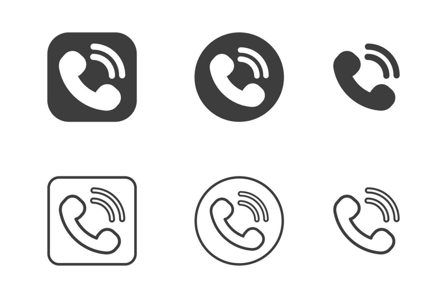 Telefono chiamata icona design 6 variazioni. isolato su bianca sfondo. vettore