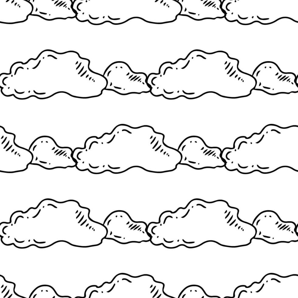 semplice schizzo linea stile elemento. scarabocchio carino inchiostro penna nube senza soluzione di continuità modello. eco concetto. vettore