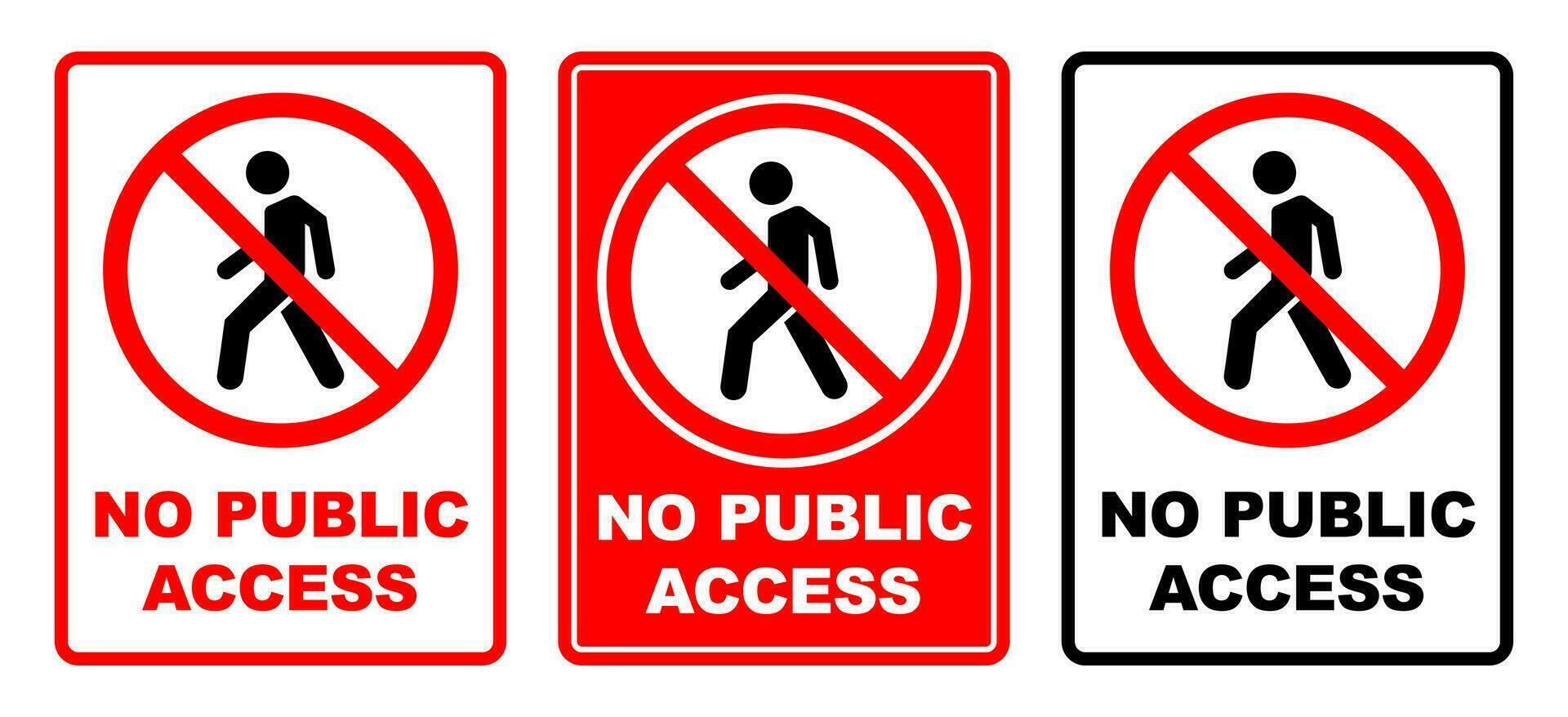 no pubblico accesso la zona Proibito sicurezza cartello stampabile divieto simbolo impostato silhouette icona design vettore