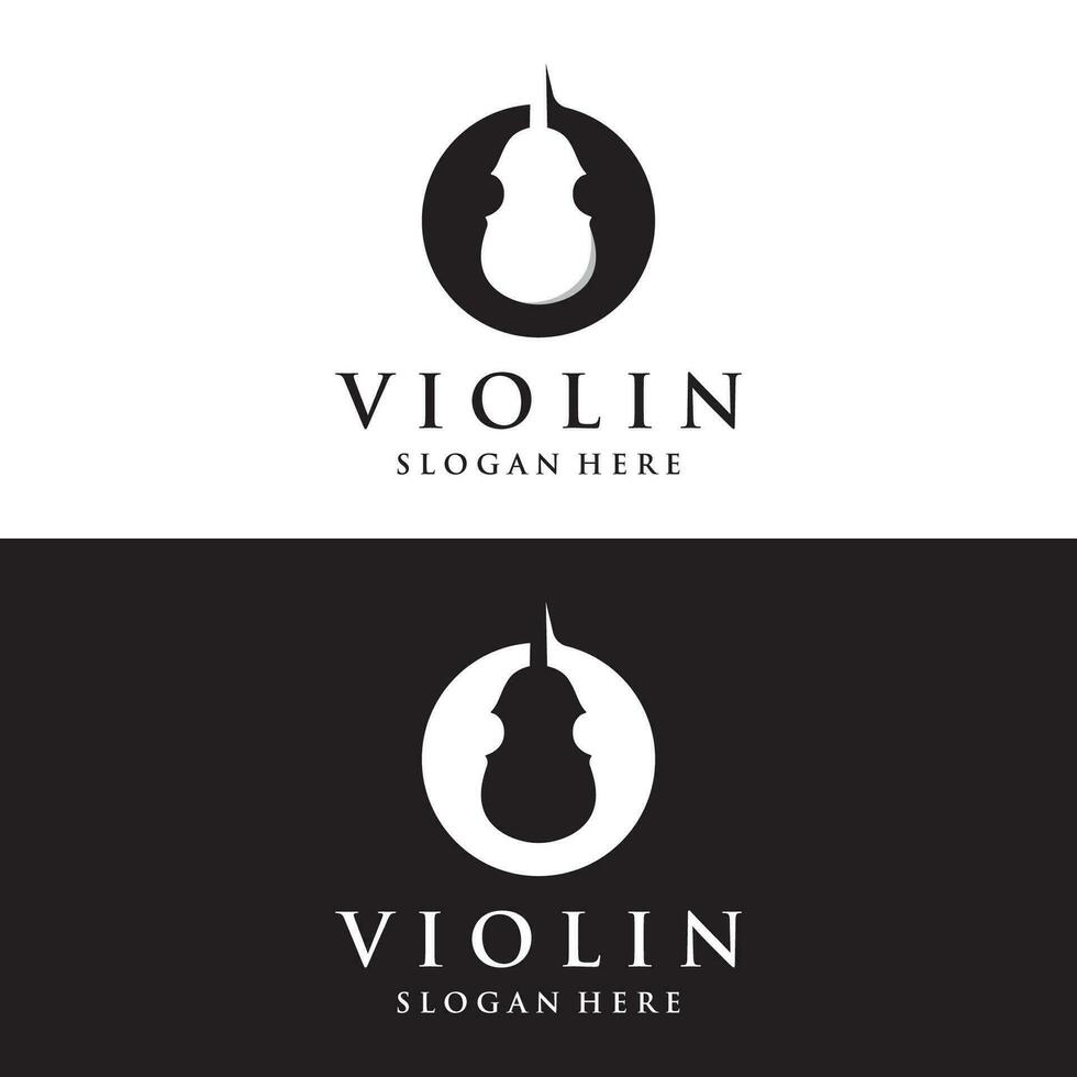 violino e violino colto strumento logo modello design con vettore illustrazione.