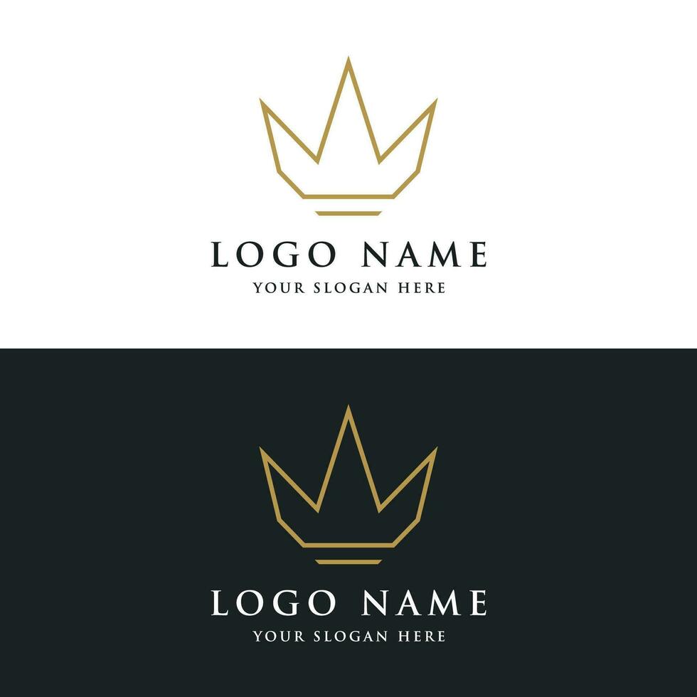 Vintage ▾ d'oro reale corona logo modello design con elegante e lusso geometrico creativo idea.logo per attività commerciale, bellezza e salone. vettore