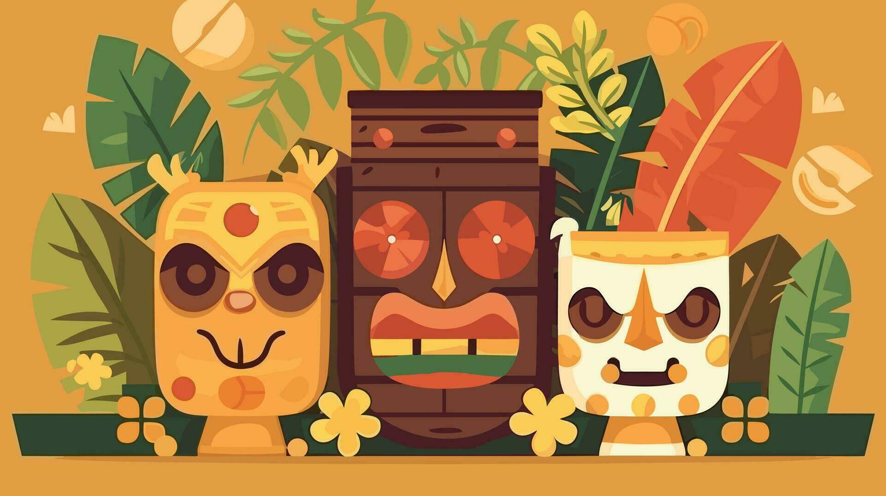 tiki Festival sfondo vettore illustrazione