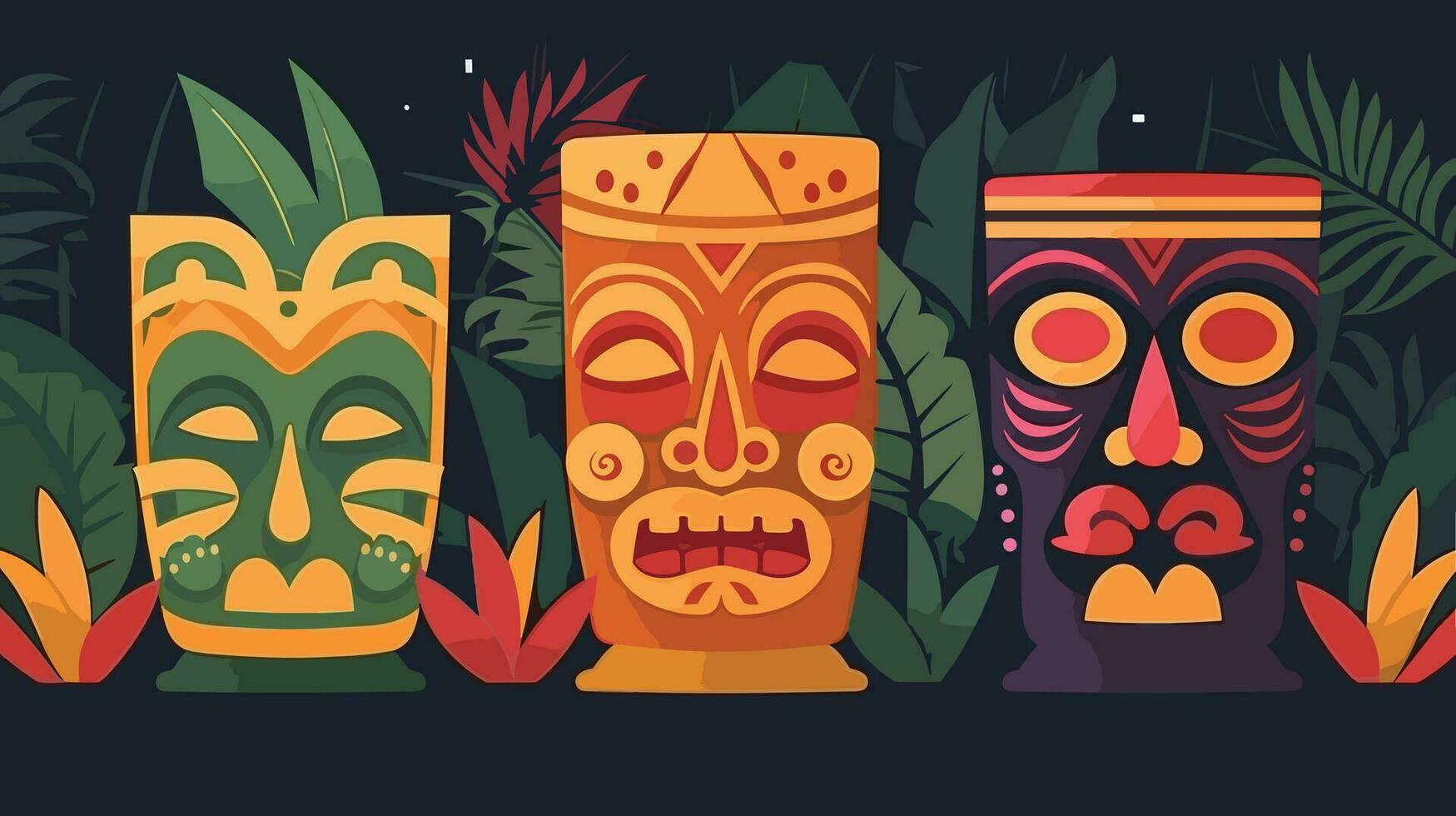 tiki Festival sfondo vettore illustrazione