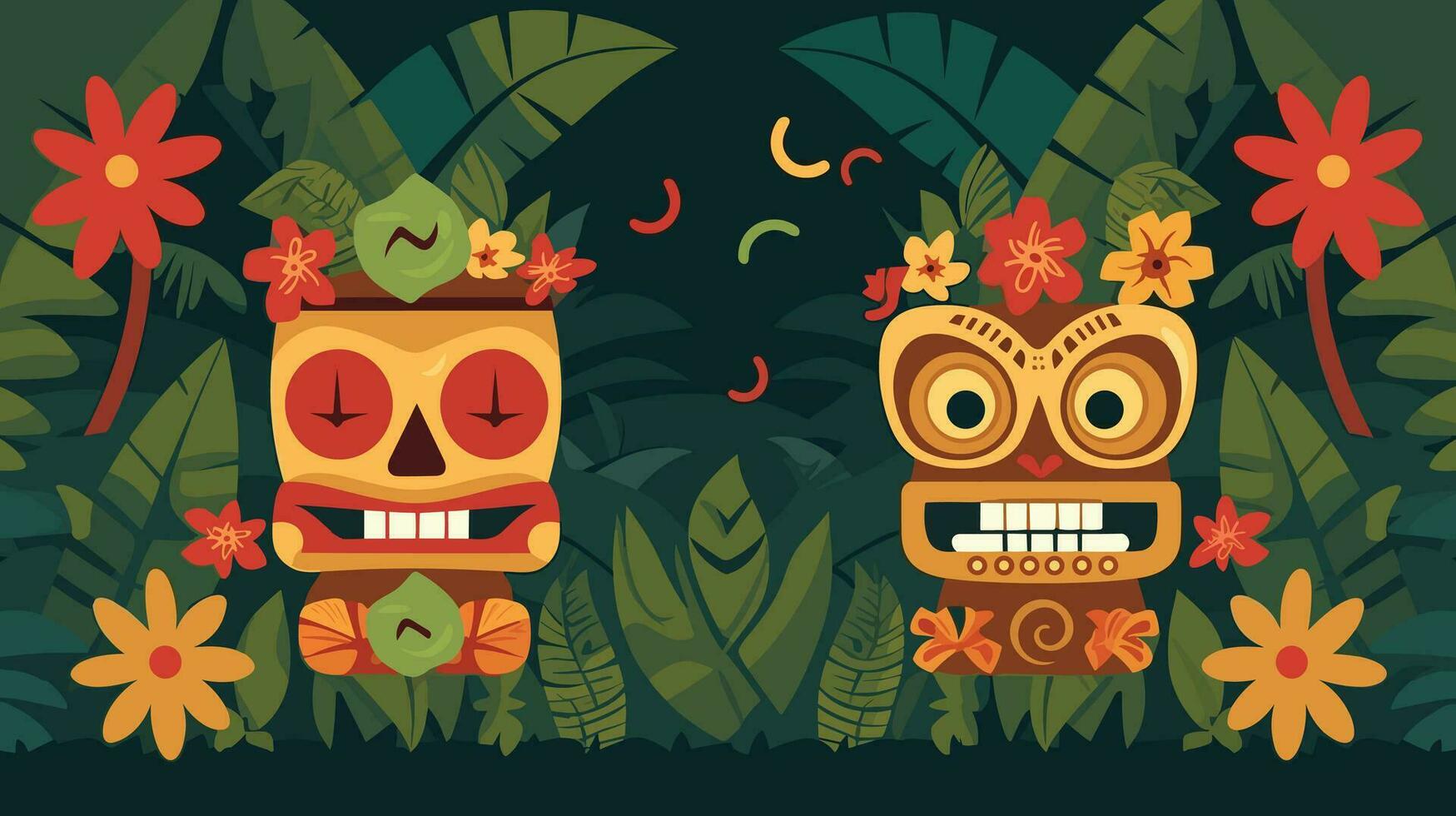 tiki Festival sfondo vettore illustrazione