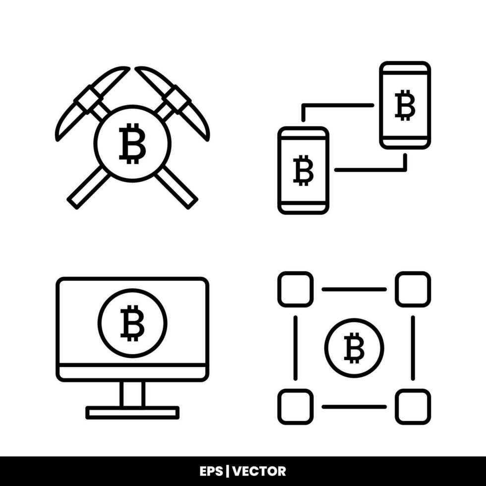 bitcoin icona pagamento simbolo cartello. criptovaluta loghi. semplice vettore. vettore