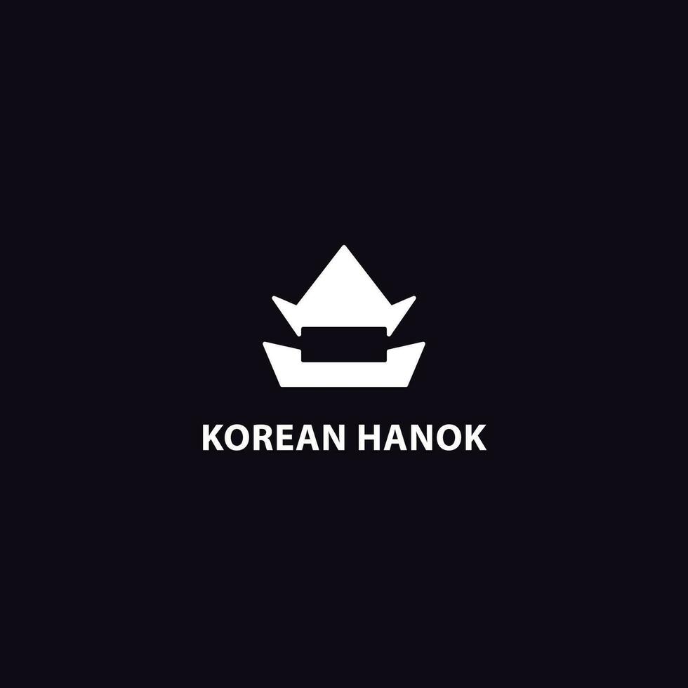 hanok coreano tradizionale Casa logo icona illustrazione design vettore