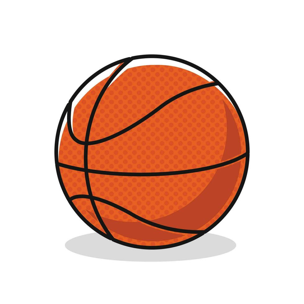 pallacanestro palla cartone animato davanti lato piatto arte design illustrazione modello gratuito modificabile vettore
