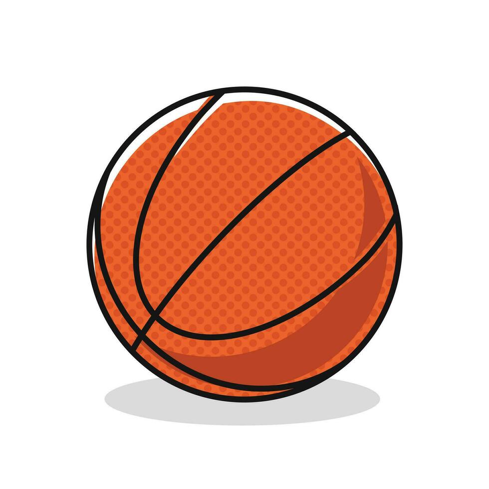 pallacanestro palla cartone animato davanti lato piatto arte design illustrazione modello gratuito modificabile vettore