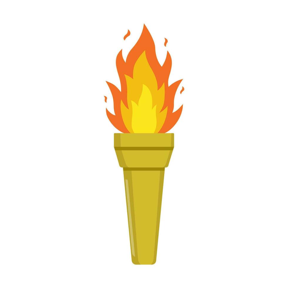 vettore illustrazione di torcia, icona disegno, isolato su bianca sfondo, torcia fuoco, fiamma