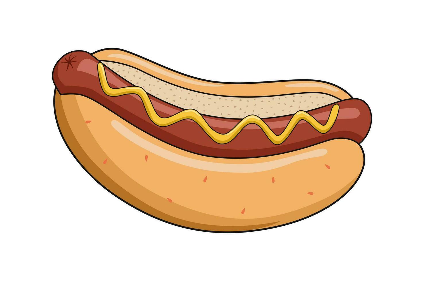 hot dog vettore isolato su bianca sfondo, illustrazione di veloce cibo, realistico stile design