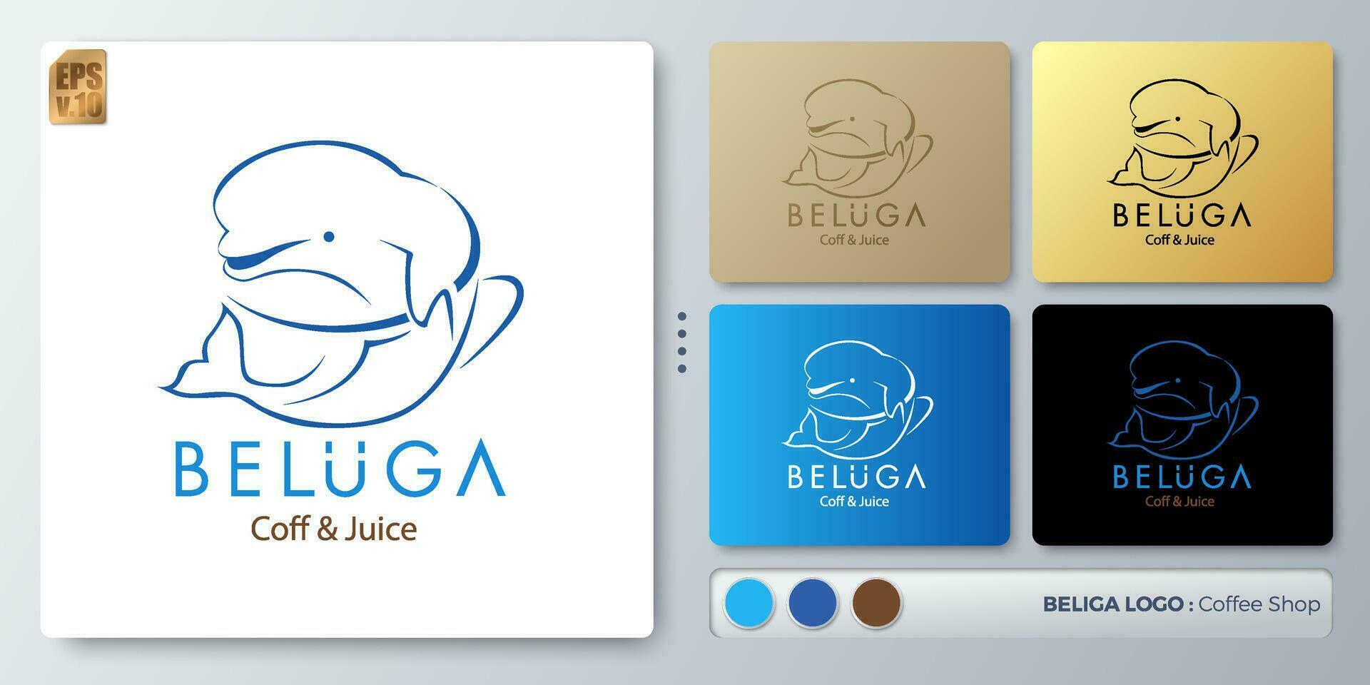 beluga balena vettore illustrazione logo design. vuoto nome per inserire il tuo marchio. progettato con esempi per tutti tipi di applicazioni. voi può Usato per azienda, identità, caffè negozio, ristorante.