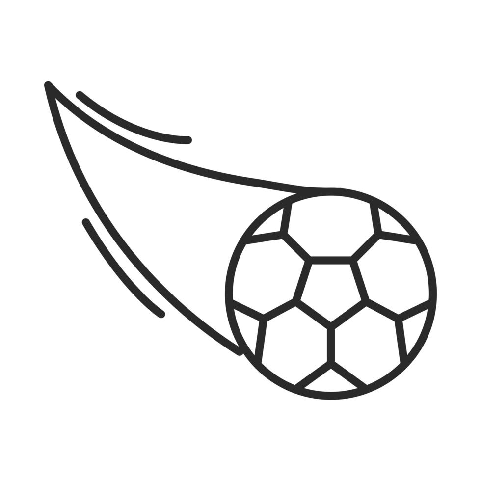 icona di stile della linea del torneo di sport ricreativi della lega della palla volante della partita di calcio vettore