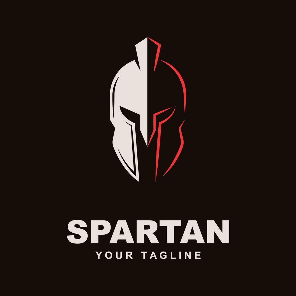 scudo e casco di il spartano guerriero simbolo, spartano casco logo vettore illustrazione