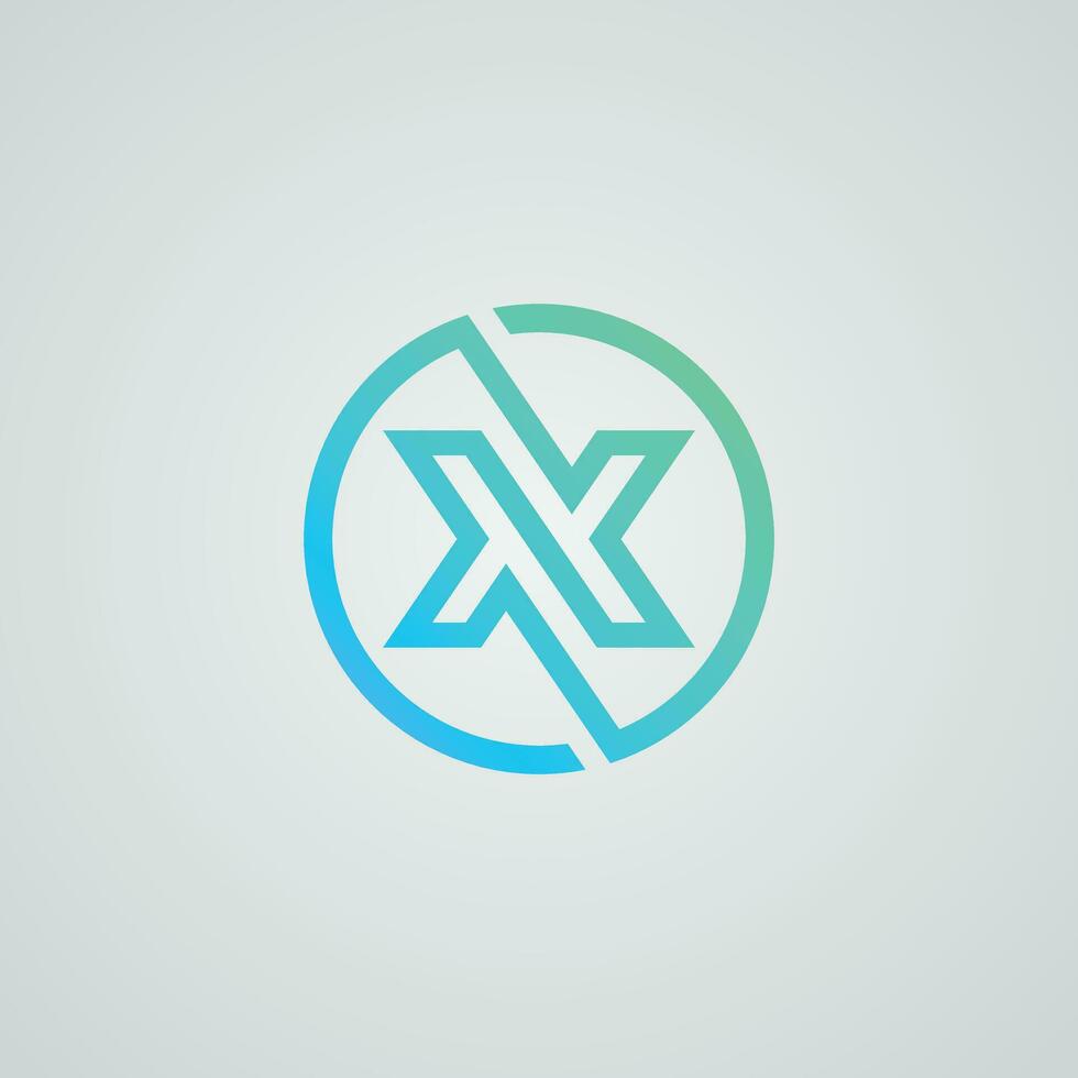 alfabeto X logo e icona vettore. cerchio forma digitale,tecnologia,media, simbolo. vettore