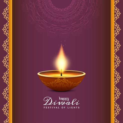 Fondo di saluto felice astratto di festival di Diwali vettore