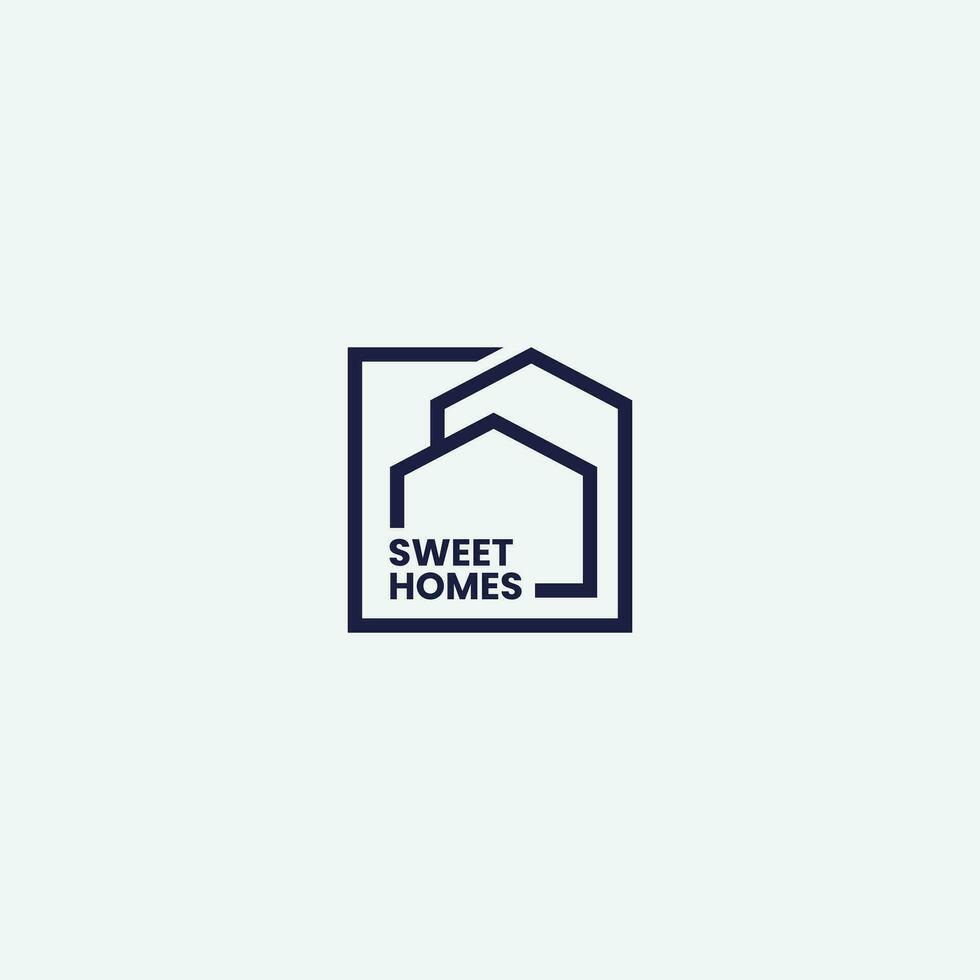 moderno stili casa logo design concetto con semplice, minimalista stile. Casa, realtà, vero tenuta simbolo modello vettore